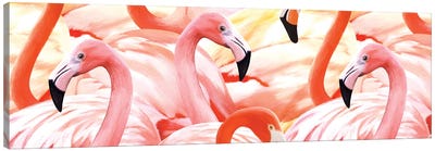 Tropical Flamingoes Canvas Art Print - Animal Patterns
