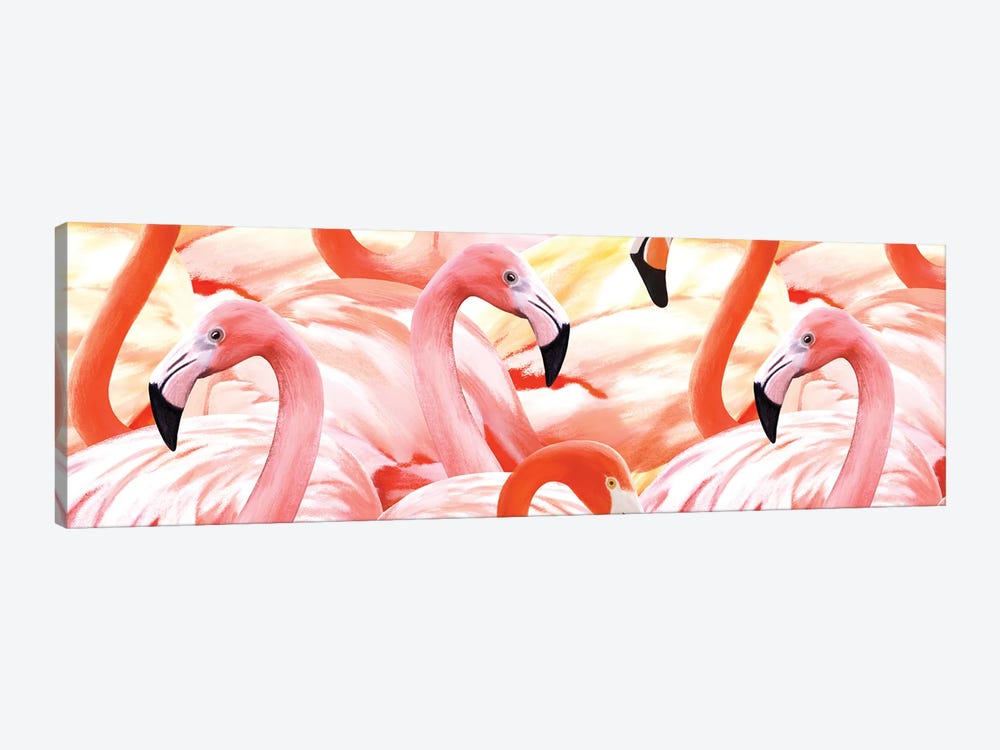 Tropical Flamingoes by Marble Art Co 1-piece Art Print