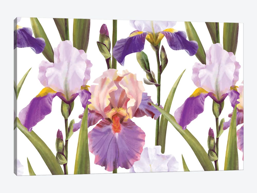 Lilac Irises by Marble Art Co 1-piece Art Print