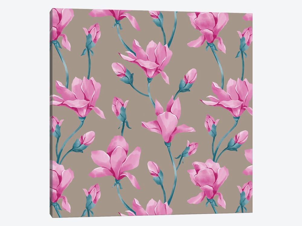 Pink Magnolia Blossoms by Marble Art Co 1-piece Canvas Print