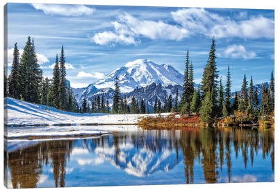 Mt. Rainier Vista Canvas Art Print - Mountains Scenic Photography