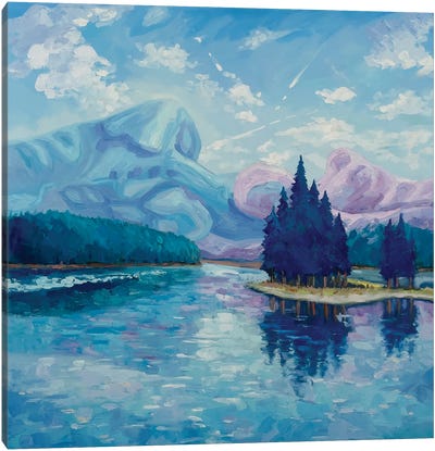 Two Mountains Canvas Art Print - Palette Knife Prints