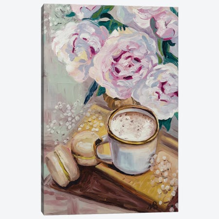Coffee And Macaroons Canvas Print #MBN15} by Marina Beresneva Canvas Print