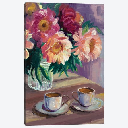 Two Cups Of Coffee Canvas Print #MBN28} by Marina Beresneva Canvas Art Print