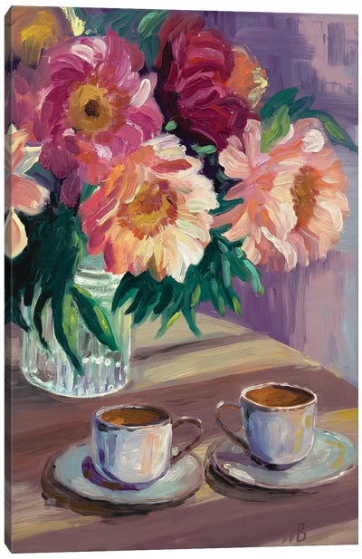 Two Cups Of Coffee Canvas Art Print - Marina Beresneva