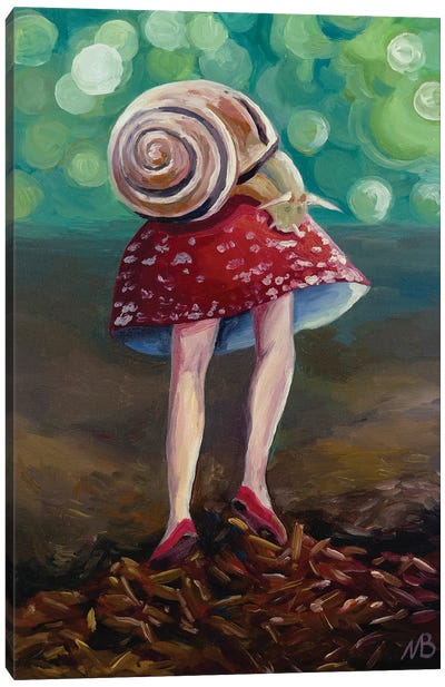 Mushroom With Legs Canvas Art Print - Snail Art