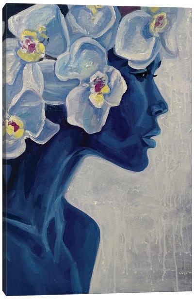 Portrait Of African American Girl Canvas Art Print - Marina Beresneva