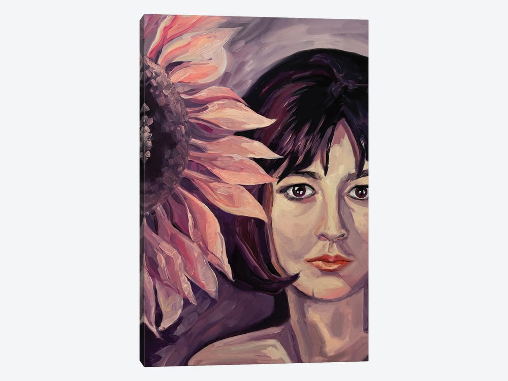 Girl With A Sunflower by Marina Beresneva 1-piece Art Print