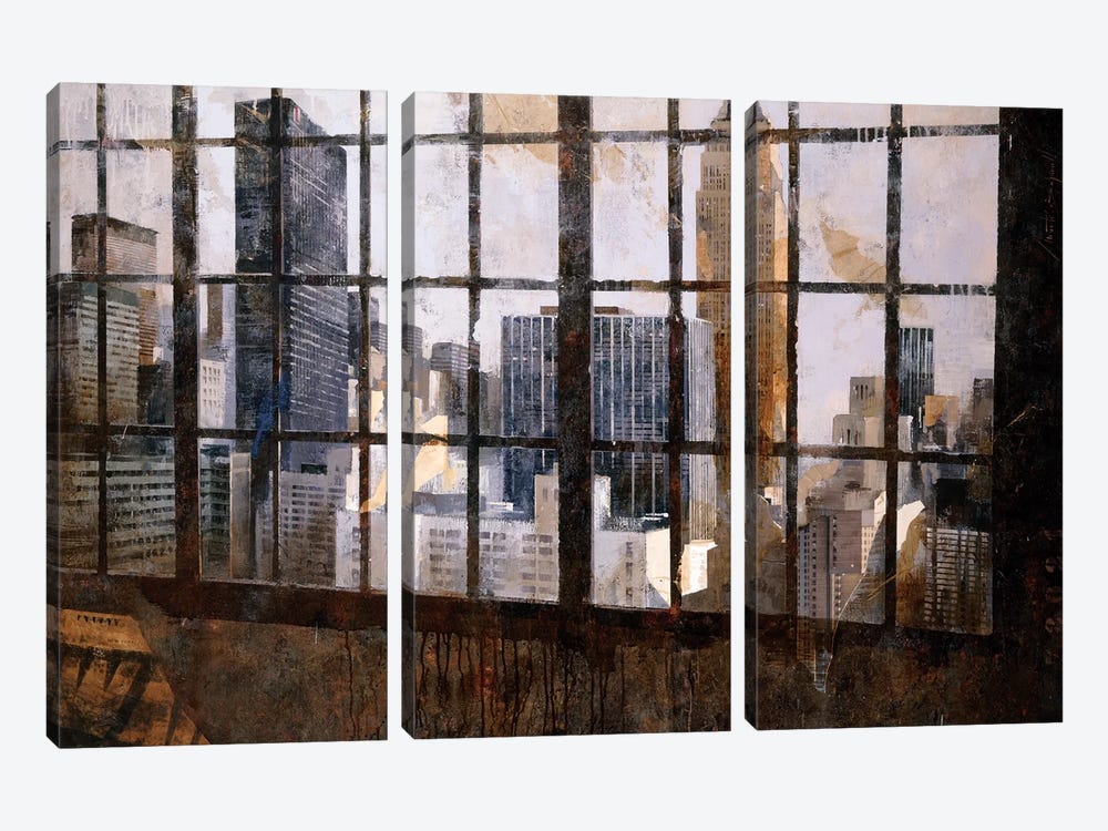 Window Over Empire State by Marti Bofarull 3-piece Canvas Wall Art