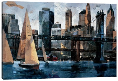 Sailboat In Manhattan II Canvas Art Print