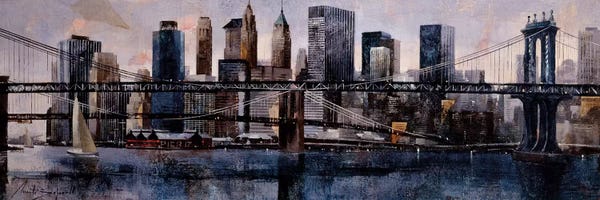 Brooklyn: Brooklyn And Manhattan Bridges by Marti Bofarull