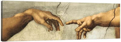 Creazione di Adamo, Detail Canvas Art Print - Michelangelo