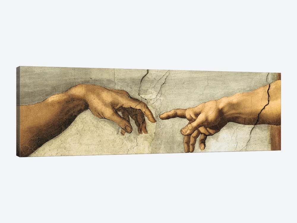 Creazione di Adamo, Detail by Michelangelo 1-piece Canvas Artwork