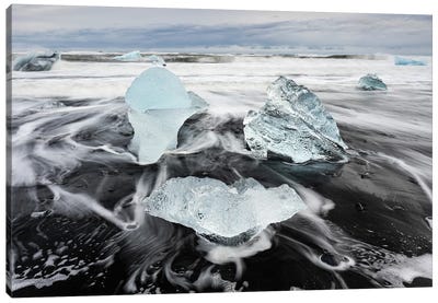 The Landed Ice Canvas Art Print - Rocky Beach Art