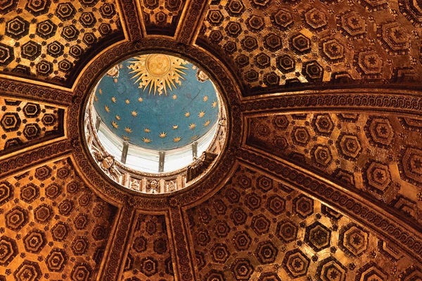 Siena: Interior Of Dome And Bernini's Lantern, Duomo de Siena (Siena Cathedral), Siena, Tuscany Region, Italy by Marie Bush