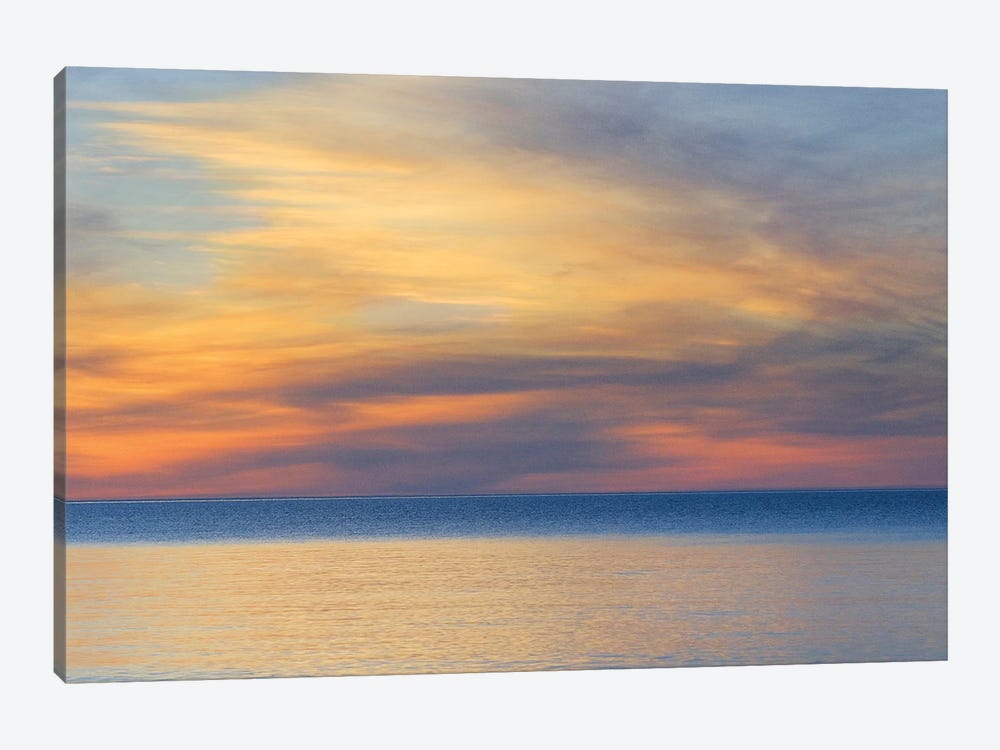 Cloudy Sunset, Lake Superior, Upper Peninsula, Michigan, USA by Marie Bush 1-piece Canvas Wall Art