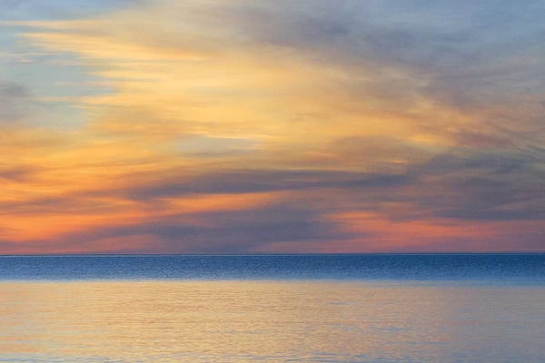 Cloudy Sunset, Lake Superior, Upper Peninsula, Michigan, USA