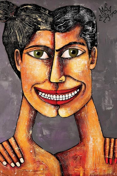 Laugh At The Same Jokes by Mikhail Baranovskiy framed canvas print