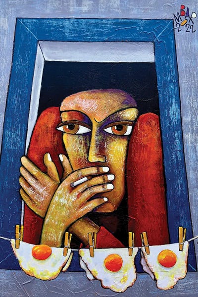 Smoking: Eggshibition by Mikhail Baranovskiy