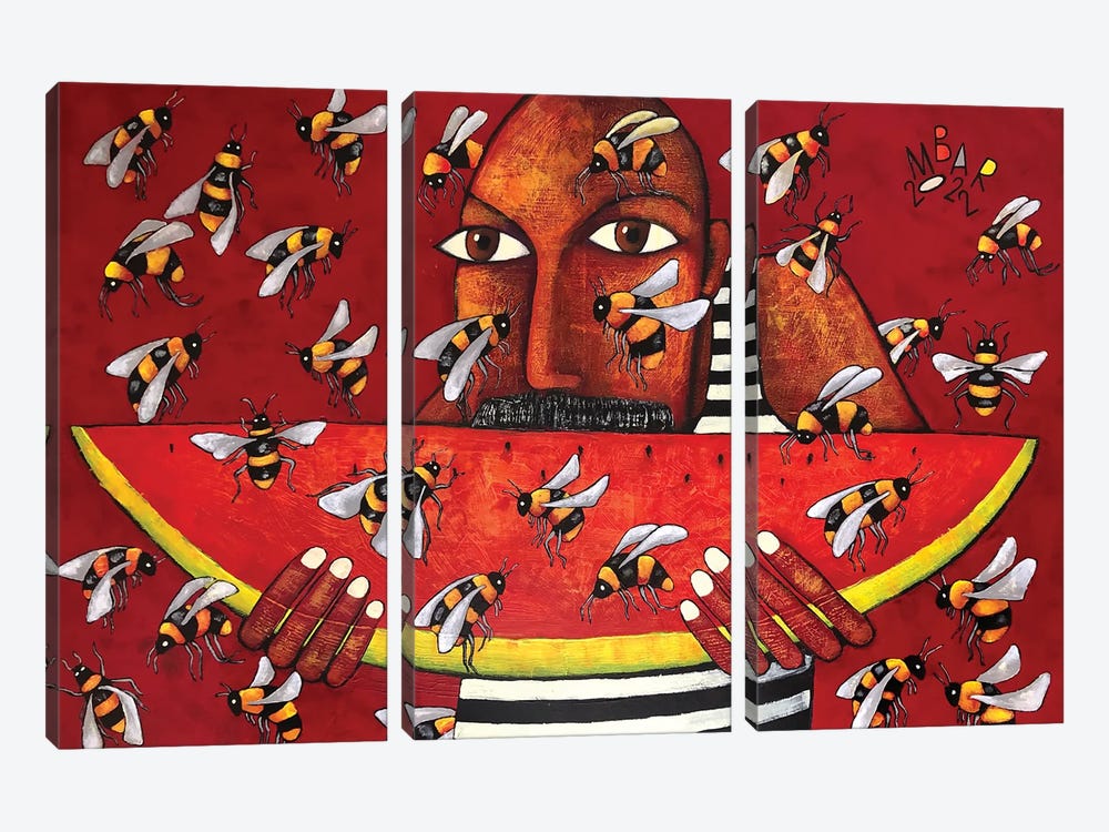 Bee Happy by Mikhail Baranovskiy 3-piece Canvas Print