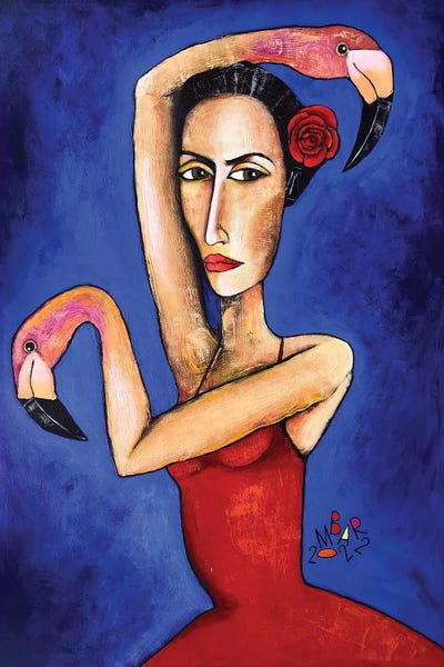 Fine Art Print: Flamenco-Flamingo by Mikhail Baranovskiy