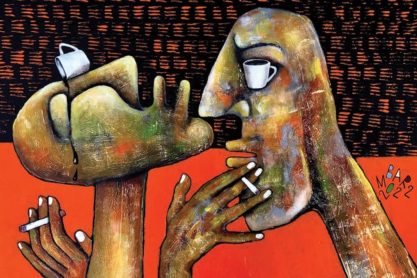 Smoking: Coffee Break by Mikhail Baranovskiy