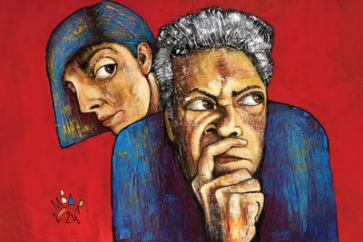 In A Relationship by Mikhail Baranovskiy framed canvas print