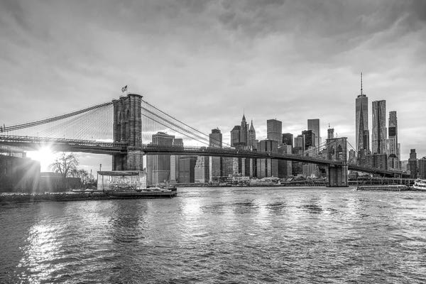 Fine Art Print: Brooklyn Bridge No. 3 B/W by Murray Bolesta