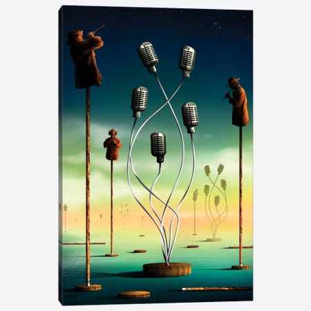 Flautistas (Flutists) Canvas Print #MCA13} by Marcel Caram Canvas Wall Art
