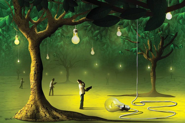 Lâmpadas na Floresta (Lamps In  The Forest) by Marcel Caram wall art