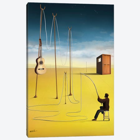 O Pescador de Violão (The Guitar Fisherman) Canvas Print #MCA20} by Marcel Caram Canvas Art Print