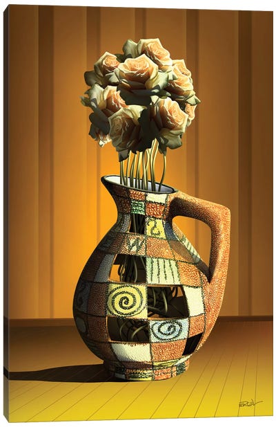 Vaso de Rosas (Rose Vase) Canvas Art Print - Marcel Caram