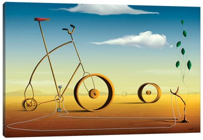 A Bicicleta (The Bicycle) Canvas Art Print - Surrealism Art