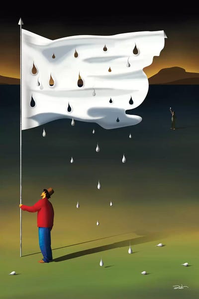 Sci-Fi Planets: Composição Com Bandeira Branca (Composition With White Flag) by Marcel Caram