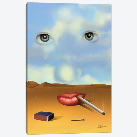 Retrato Com Cigarro (Portrait With Cigarette) Canvas Print #MCA44} by Marcel Caram Canvas Wall Art