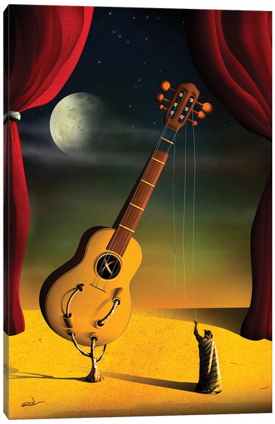Violao (Guitar) Canvas Art Print - Surrealism Art