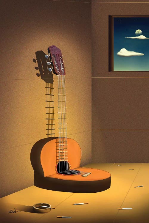 Violao Na Parede (Guitar On Wall) by Marcel Caram wall art