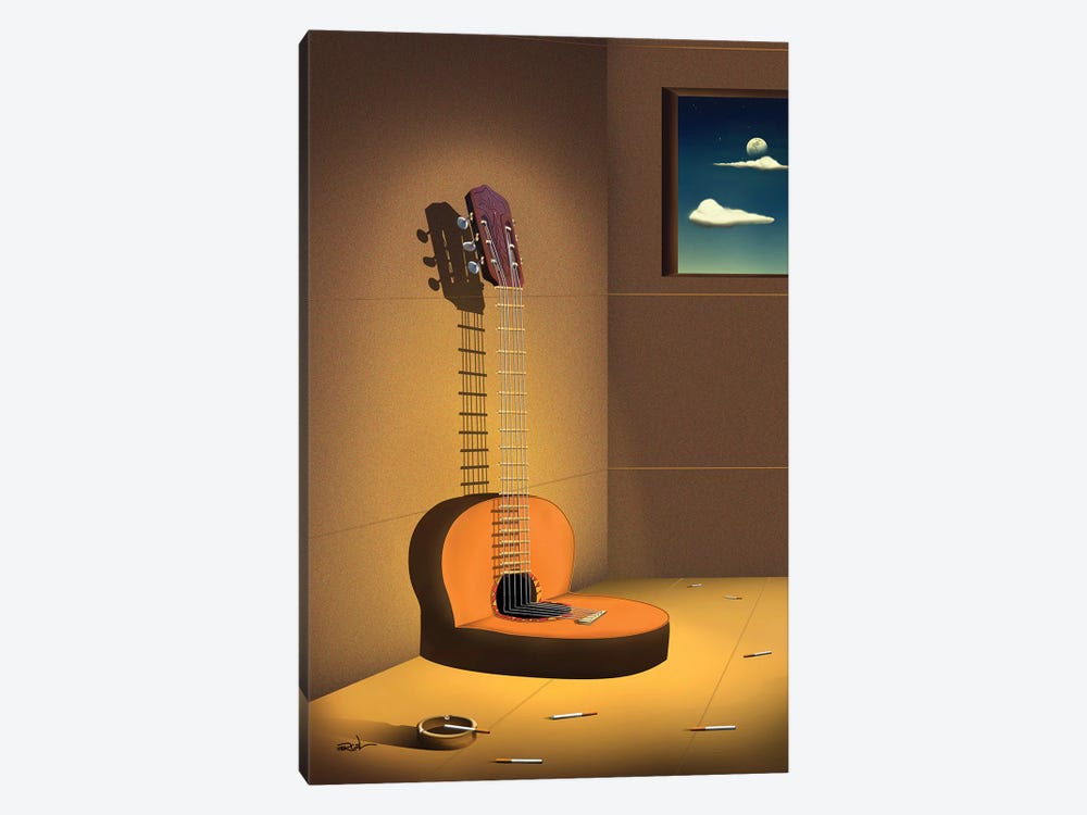 Violao Na Parede (Guitar On Wall) by Marcel Caram 1-piece Canvas Art