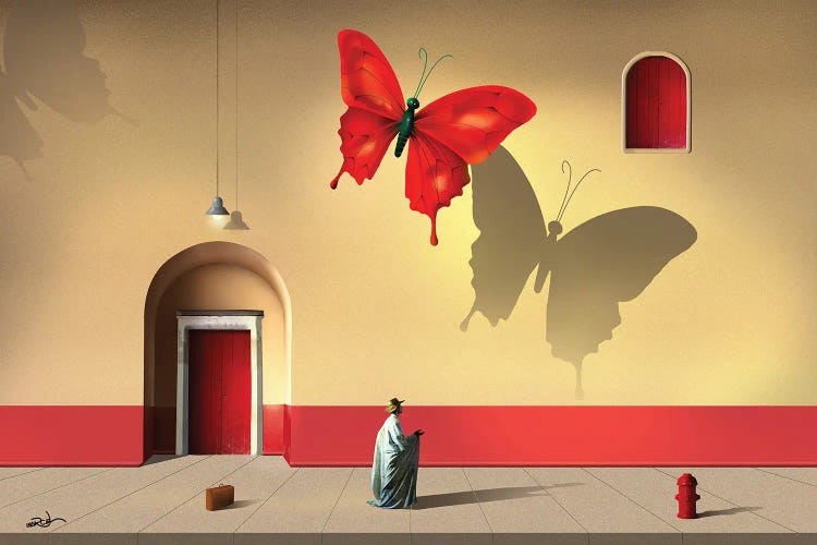 The Red Butterfly by Marcel Caram wall art