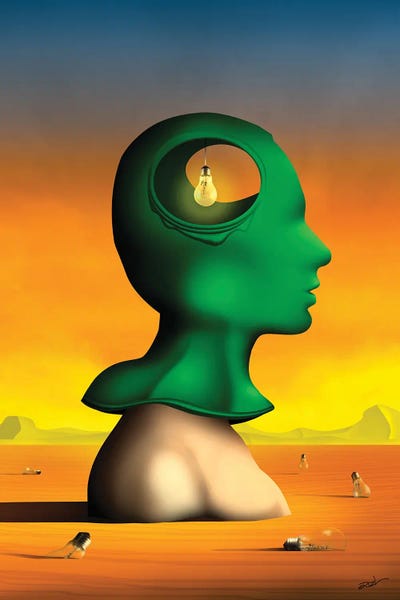 Imagination: Profile In Green by Marcel Caram