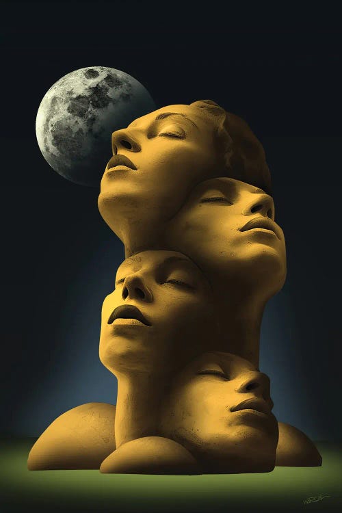 Composition With Heads by Marcel Caram wall art