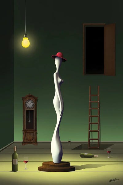 Female Statuette by Marcel Caram framed wall art