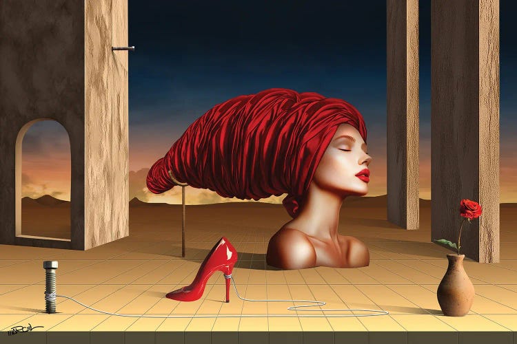 Woman With Red Turban by Marcel Caram wall art