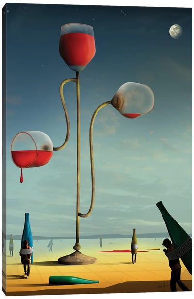 As Três Taças (The Three Cups) Canvas Art Print - Surrealism Art