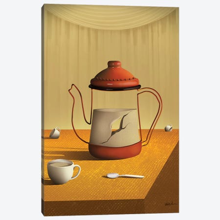 Bule Sobre a Mesa (Teapot On Table) Canvas Print #MCA8} by Marcel Caram Canvas Art