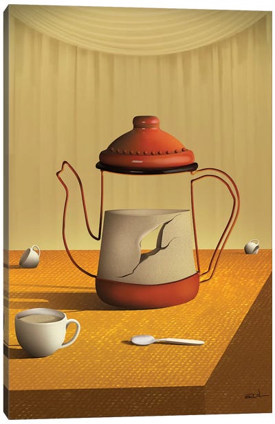 Bule Sobre a Mesa (Teapot On Table) Canvas Art Print - Marcel Caram