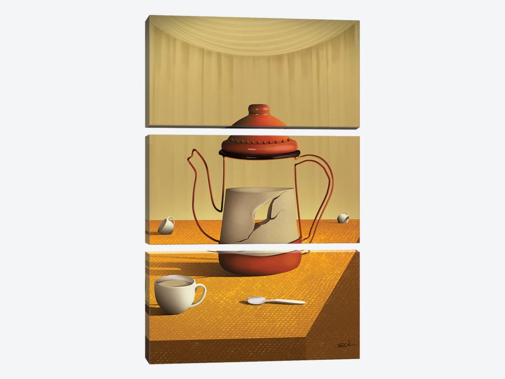 Bule Sobre a Mesa (Teapot On Table) by Marcel Caram 3-piece Art Print