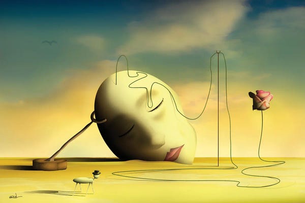 Surrealism: Cabeça Pensante II (Thinking Head II) by Marcel Caram