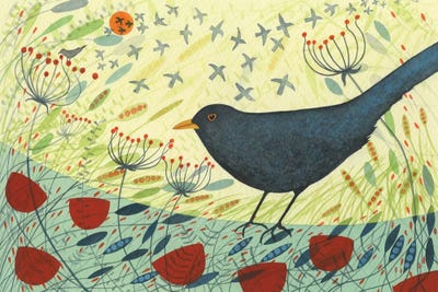 Blackbird & Crow by Michelle Campbell framed wall art