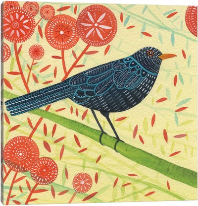 Blackbird Pair II Canvas Art Print - Michelle Campbell